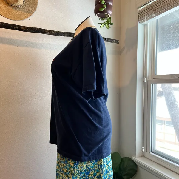 Guess Vintage Blue 100% Cotton USA Oversized Short Sleeve T Shirt Size Large - Image 4