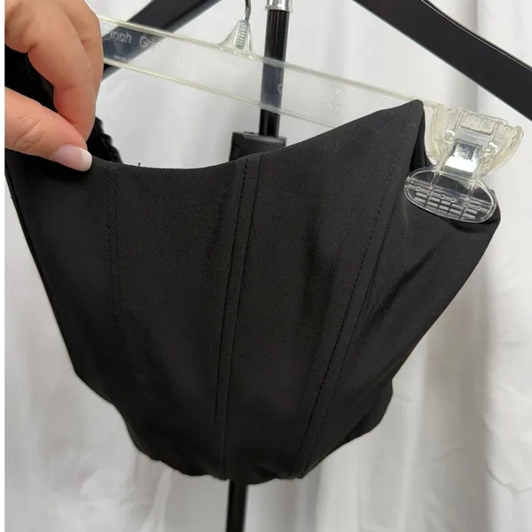 White Fox Women's Black Strapless‎ Patience Cropped Corset Sz Medium - Image 5