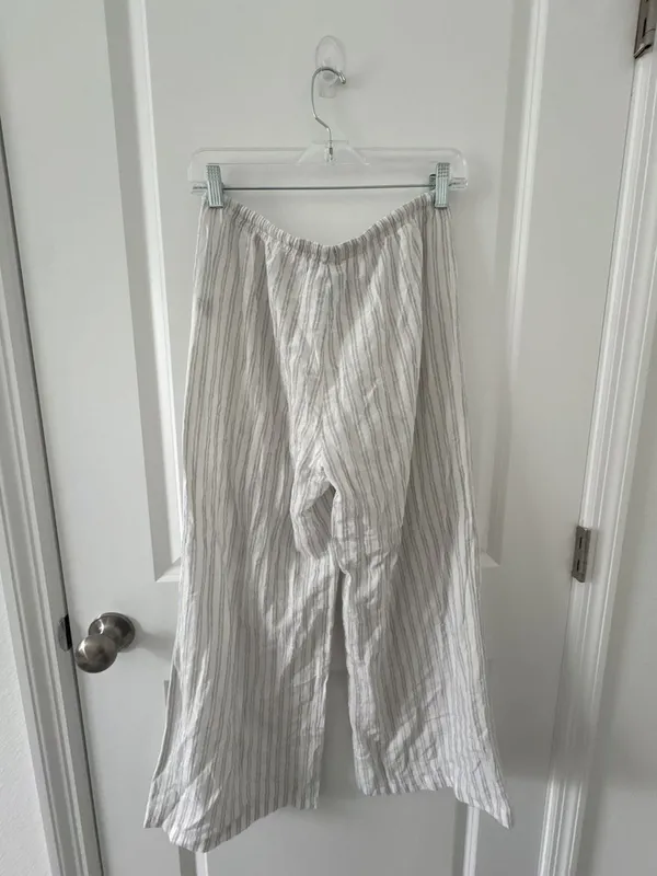 Your Favorite by PacSun White and Blue Striped Wide Leg Pants inseam 27’ - Image 6