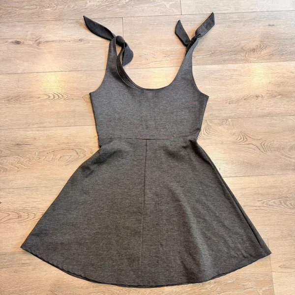 Rolla Coster Womens Medium M Gray Sleeveless Fit & Flare‎ Dress Tie Strap Casual - Image 2