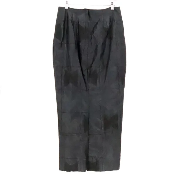 Embroidered Patchwork Maxi Skirt Size S Black Quilted Handmade Gothic Slit - Image 2