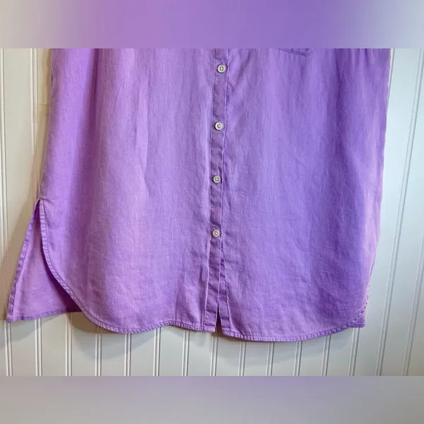 J. Jill Purple women Sleeveless Button-Down Shirt. 100% Silk - Image 4