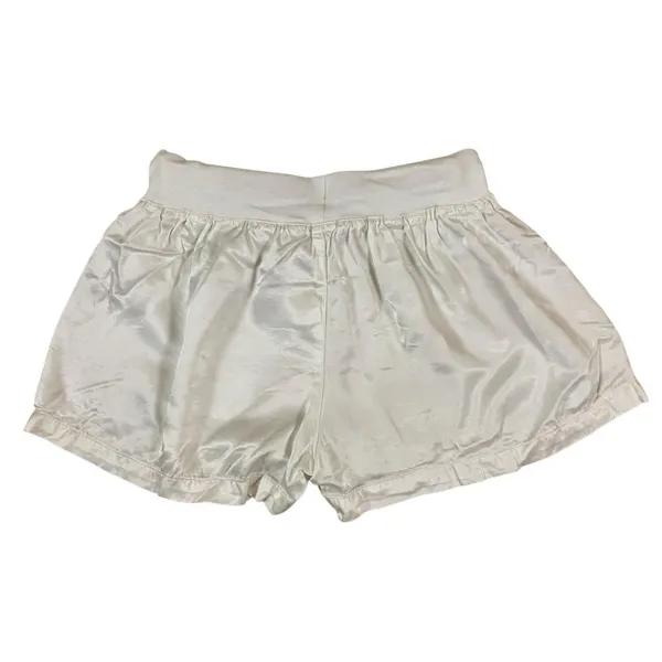 Pj Harlow‎ White Satin Drawstring Shorts Small Womens Lounge Sleepwear - Image 2