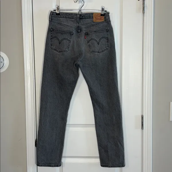 Levi's 501 Jeans Women 28x30 Grey Denim Original Fit Button Fly Stretch 5 Pocket - Image 5