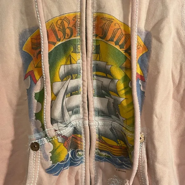True Religion Light Pink Women's Graphic Hoodie and Sweatpants Set - Image 5
