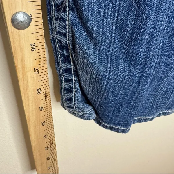 BKE Payton distressed dark wash denim jeans size 30R ladies - Image 11
