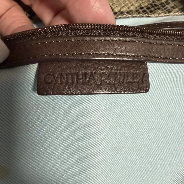 Cynthia Rowley Snakeskin Shoulder Bag Genuine Leather Gold‎ Hardware Mob wife - Image 7
