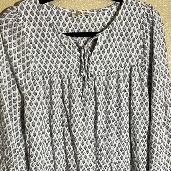 Style & Co Peasant long sleeve sz large boho hippie Babydoll Flowy Summer‎ Dress - Image 4
