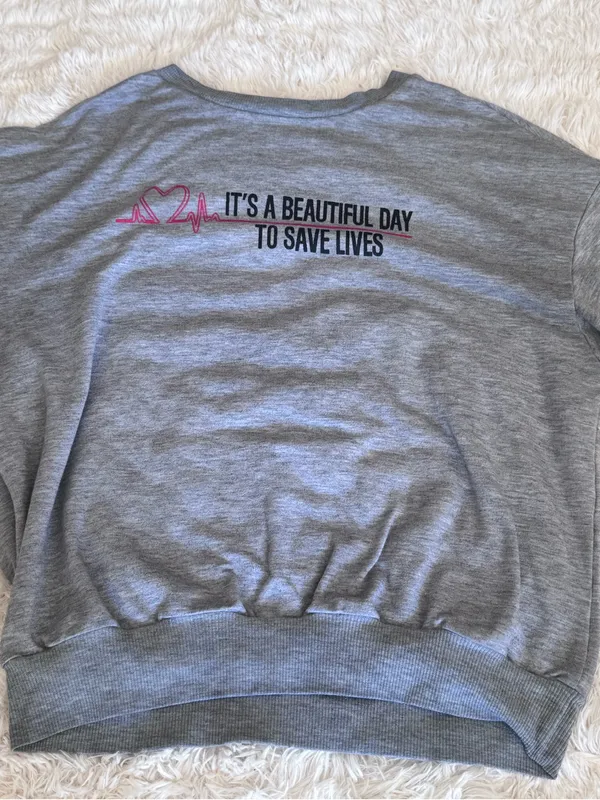 Grey’s Anatomy Women's Crewneck Sweatshirt -"It's a Beautiful Day to Save Lives" - Image 2