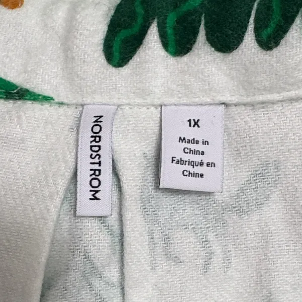 Nordstrom Green Evergreen Tree Patterned Fleece Pajama Set Size 1X NWT‎ - Image 7