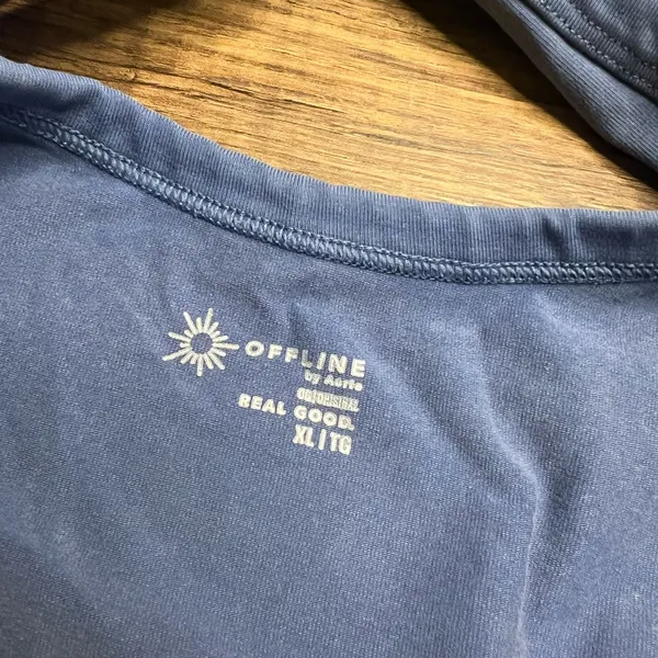 OFFLINE by Aerie OG Real Me Longline Sports Bra Crop Tank Blue XL - Image 3