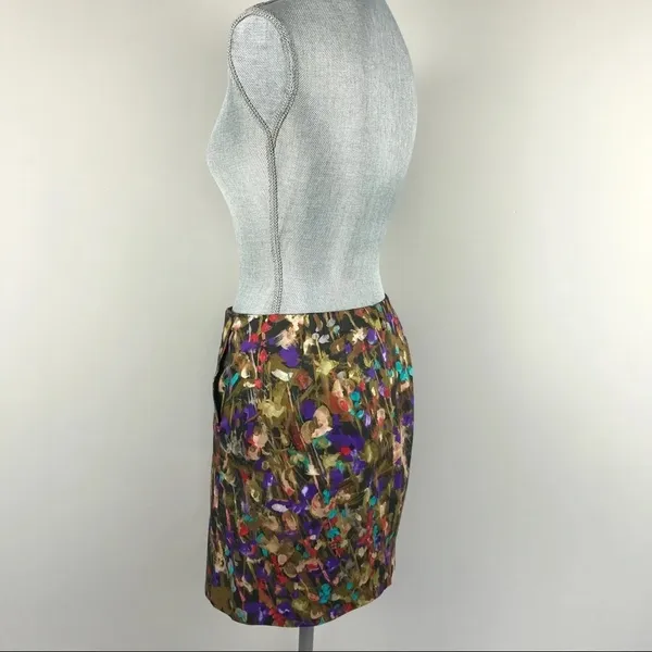 J. Crew Abstract Printed Cotton Sateen Mini Skirt Sz 0 Business - Image 5