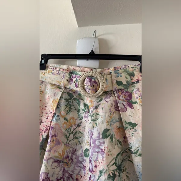 ZIMMERMANN Halliday Tuck belted linen shorts, Size 3 US 10, $649 - Image 5
