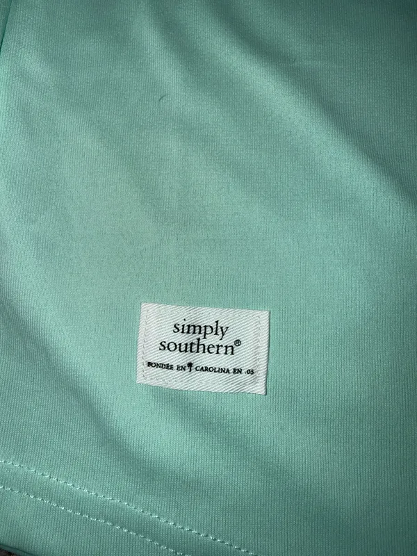 Southern Charm Simply Southern Live Happy Sparkle Pink Smiley Long Sleeve Pom Pom Jersey - Image 5