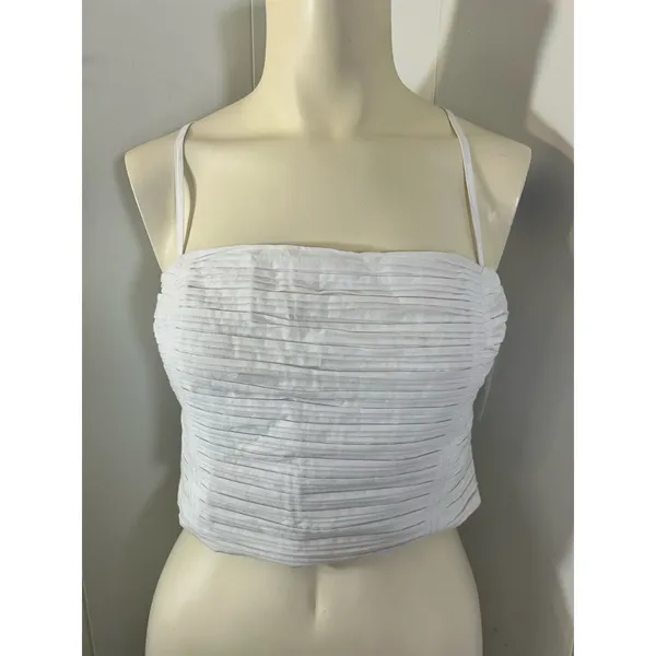Madewell Wendy Poplin Crop Top in White. Size 4. NWOT - Image 8