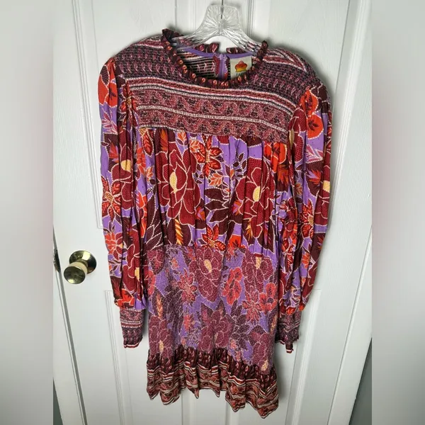Farm Rio Sweet Floral Long Sleeve Minidress XL - Image 3