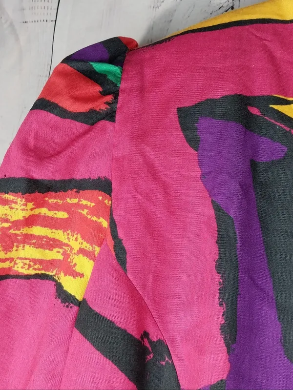 Marmie West Vintge 1980’s Colorful Abstract Maximalist Retro Artsy Top - Image 5