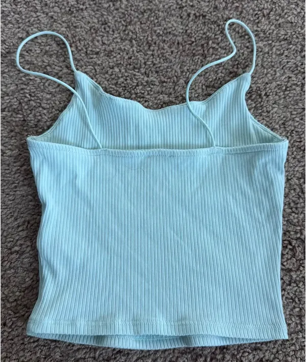 Garage Ribbed Tank Top Blue - Image 2