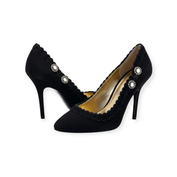 new Hale Bob ☀︎︎ Crystal Cut Out Embellished Pump Heel ☀︎︎ Black Suede ☀︎︎ 6.5M - Image 3