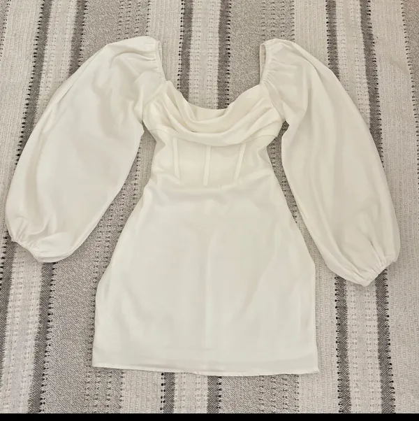 Princess Polly Lillie white corset dress with balloon sleeves - Image 3