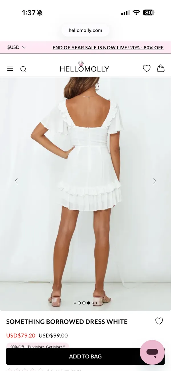 Hello Molly Dress Mini White - Image 3