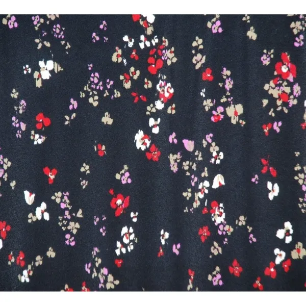 Ann Taylor Ladies Black Floral Long Sleeve Blouse Size S Button Up Ruffle Front - Image 7