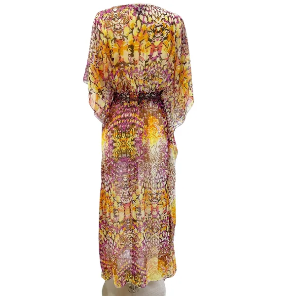 Steve Madden Womens XS/S‎ Cover Up Maxi Dress Kimono Sleeve Semi-Sheer Flowy - Image 2