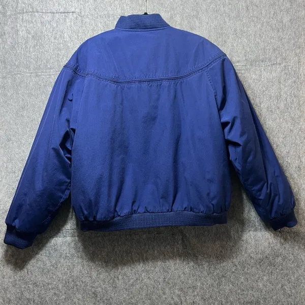 Vintage 90s Bomber Jacket Mens Large Blue Wear Me Out‎ Zip Up - Image 8