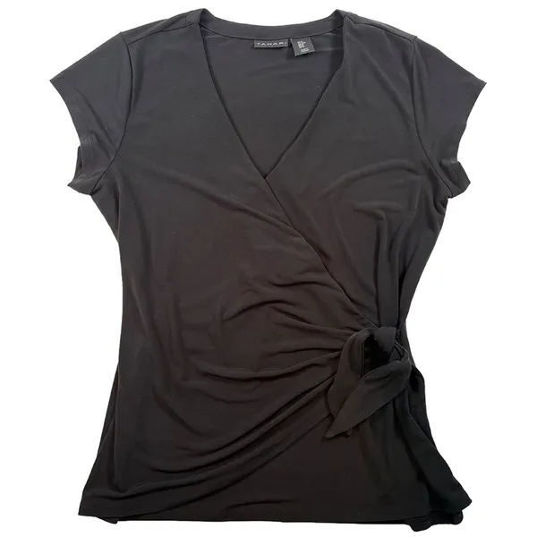 Tahari Black Side Tie Wrap Top | Size Medium - Image 6