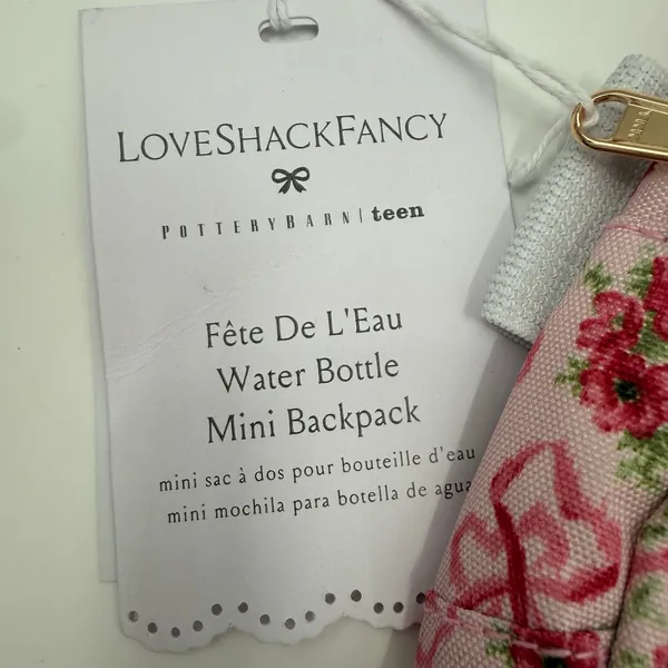LoveShackFancy Pottery Barn Teen RARE Water Bottle Mini Backpack Fête De L’Eau - Image 4