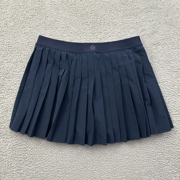 Lululemon High Rise Pleated Tennis Skirt Skort True Navy Athletic Women's 10 - Image 2