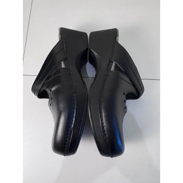 Dansko Black Leather Clog Sandals Women Size 42 10.5 Criss Cross Perforated - Image 7