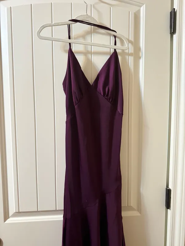 Banana Republic Plum Satin Maxi Dress Size 6 - Image 2