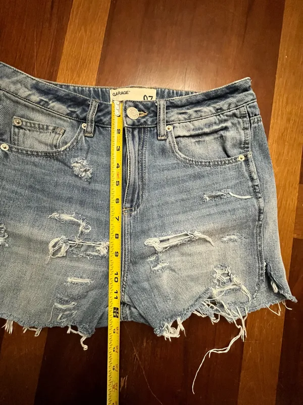 Garage High Waist Distressed Denim Shorts Juniors Size 7 - Image 10