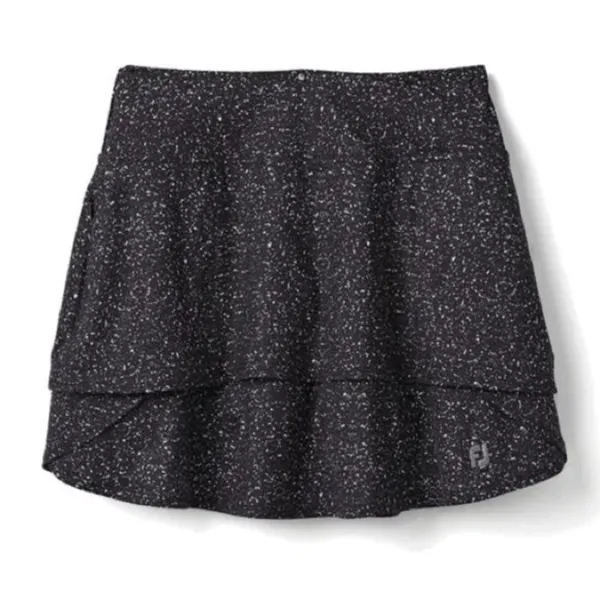FootJoy Women’s Performance Layered Skort Skirt Pull On Golf in Black Speckled M - Image 2