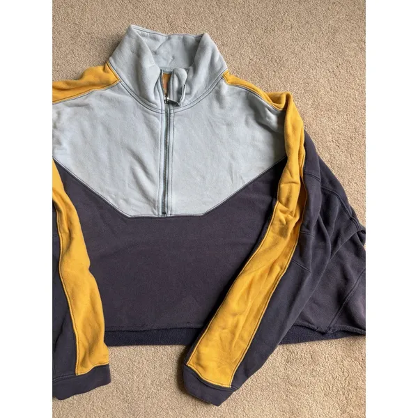 Free People Movement Split Color Block Quarter Zip 1/4 Zip Pullover Medium - Image 3