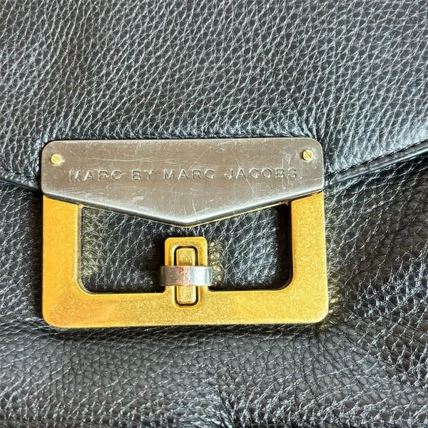 Marc by Marc Jacobs Bianca Hayley Black‎ Tote Bag Gold Hardware - Image 4