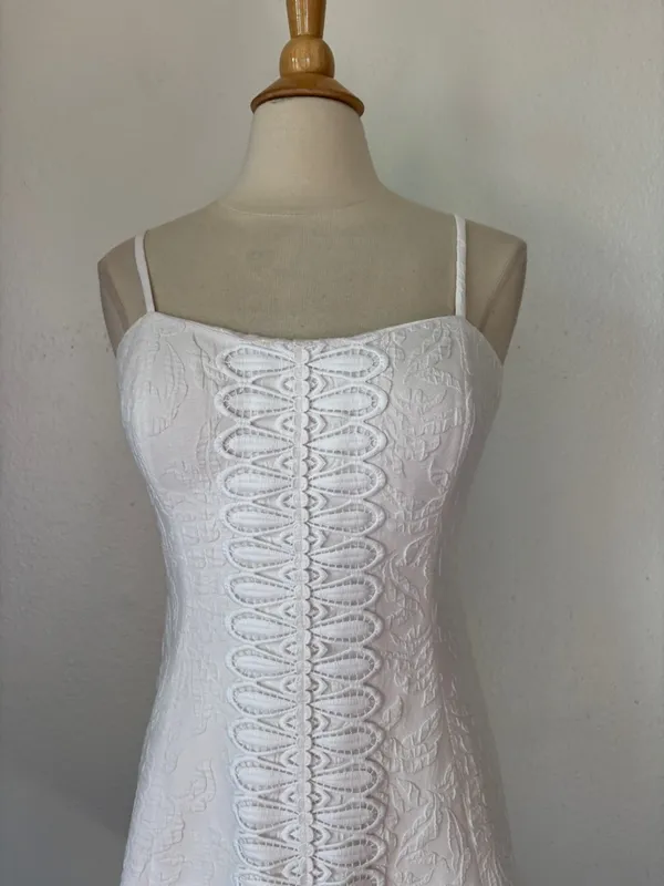 Solid White Lilly Pulitzer Crochet Bow Back Summer Dress - Image 2