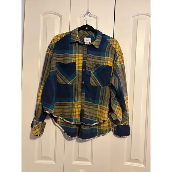 BDG Plaid Button Down Shirt Oversized Long Sleeve Casual‎ Top Women M - Image 3