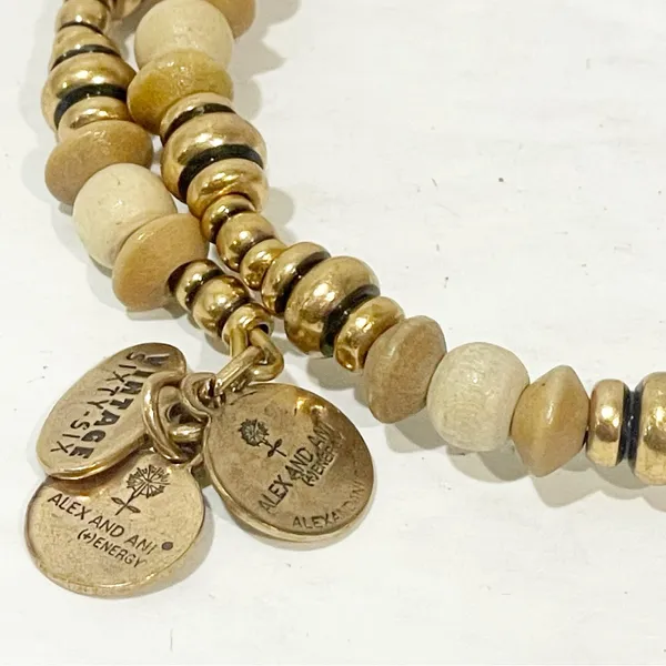Alex and Ani Dune Wrap Bracelet Gold Bead‎ Jewelry - Image 2