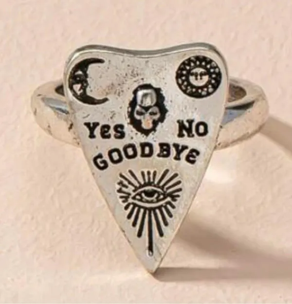 Ouija Board Style Ring Silver - Image 4