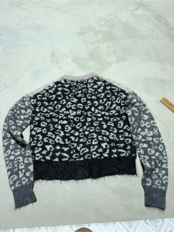 All saints leya crewneck sweater leopard print small - Image 7