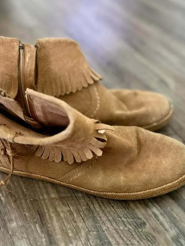 UGG Fringe Suede Ankle Boots Size 6 Women’s - Image 5