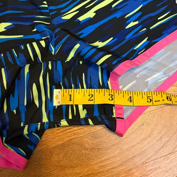 Nike Women’s Medium Blue Neon Lined Running Shorts Athletic Sporty Athleisure - Image 5