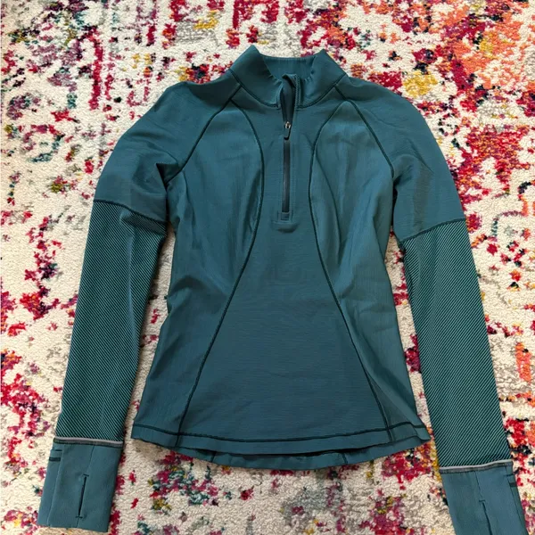 Lululemon Two Toned Ribbed Running Half Zip - Image 3