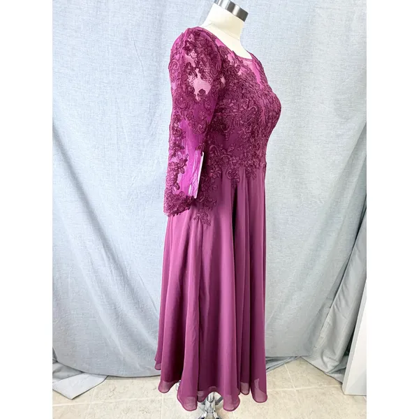 Azazie Marge Mulberry A-Line Scoop Lace Chiffon Dress A6‎ - Image 10
