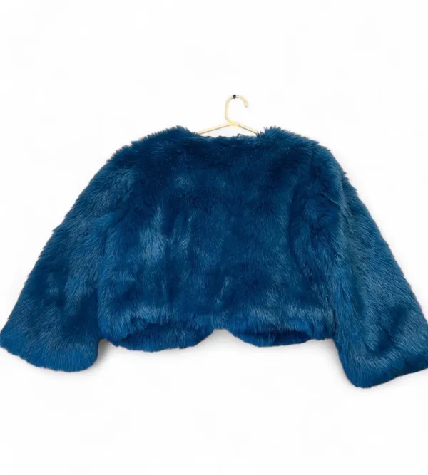 LOFT blue faux fur jacket in size M #fauxfur #winter - Image 2