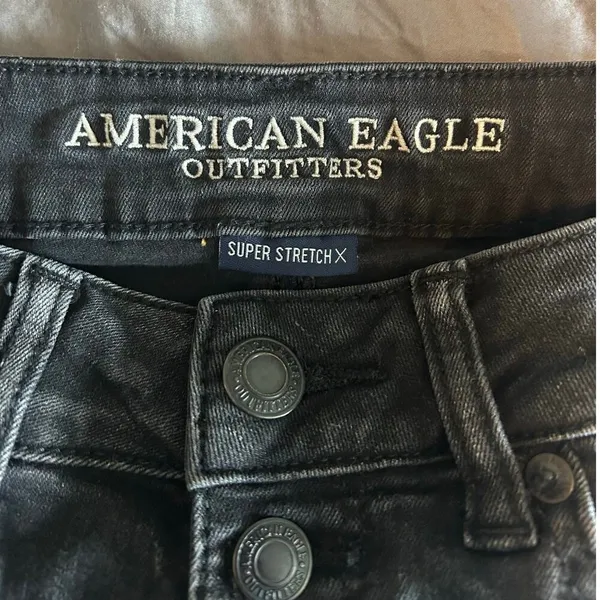 American Eagle Black High Rise Mini Jean Skirt - 6S - Image 4