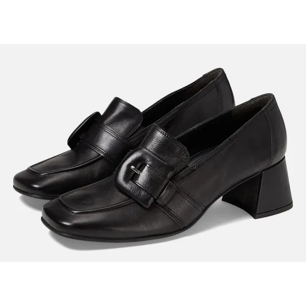 Paul Green ROBIN SQUARE TOE BLACK LEATHER LOAFER PUMP Size 7 US 9.5 - Image 2