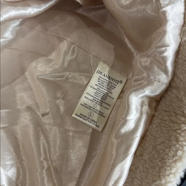 NWT BLANKNYC Women’s Neutral Oat Button Tie Double Breasted Peacoat Coat Jacket - Image 9
